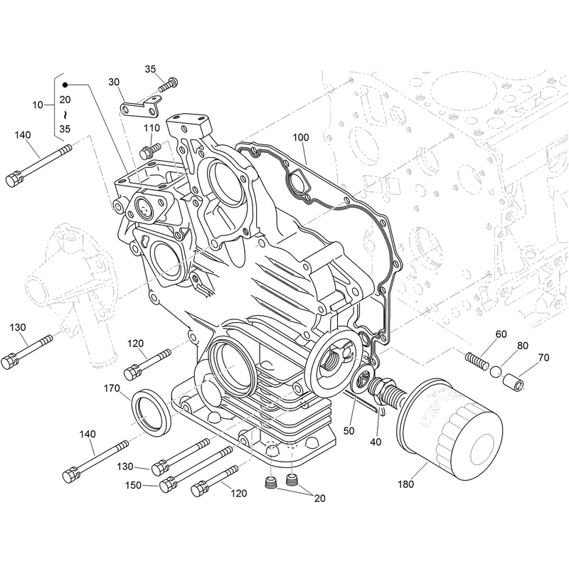 Gear Case and Oil Filter Cartridge Assembly