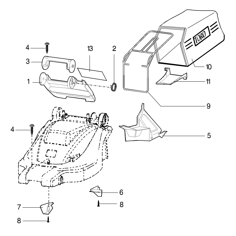Bag and Recycling Parts Model No 21070-21071 and 21072