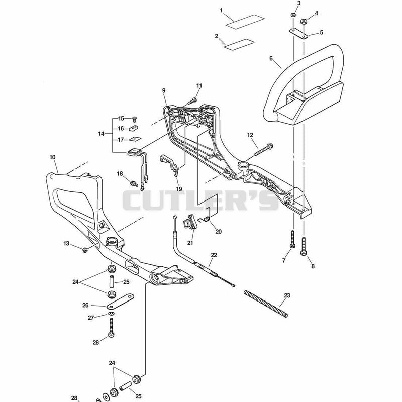 STOP SWITCH, THROTTLE CABLE, HANDLES
