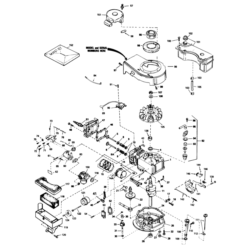 Engine Tecumseh Model No Tvs100-44001 Continued Used on Units with Serial No 7000001 - 7004102