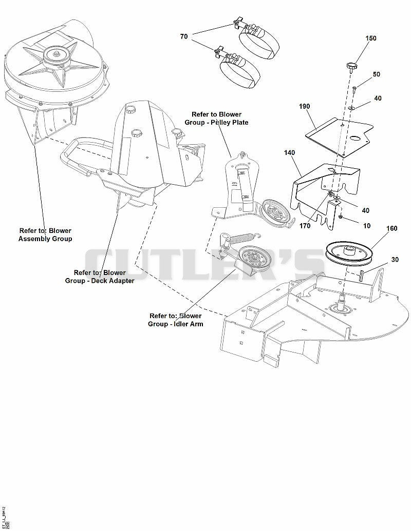 Blower Group - Guards, Pulleys, and Deck Mount