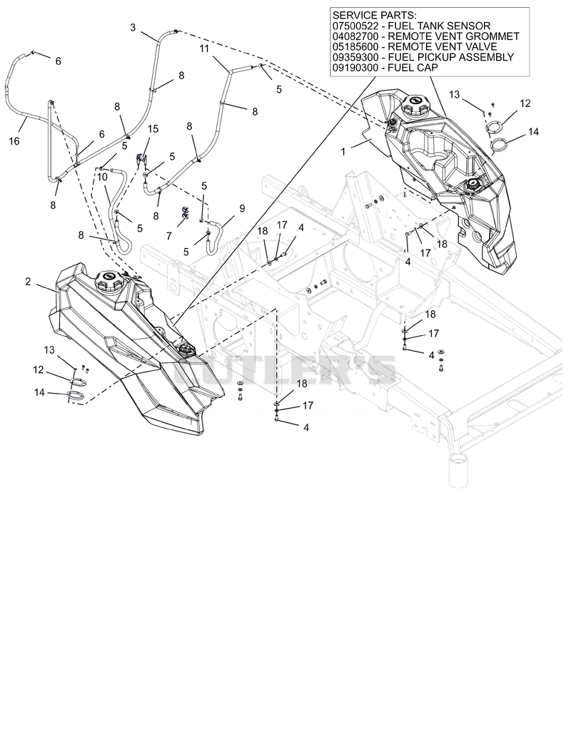 Fuel Tank - Kohler ZT740