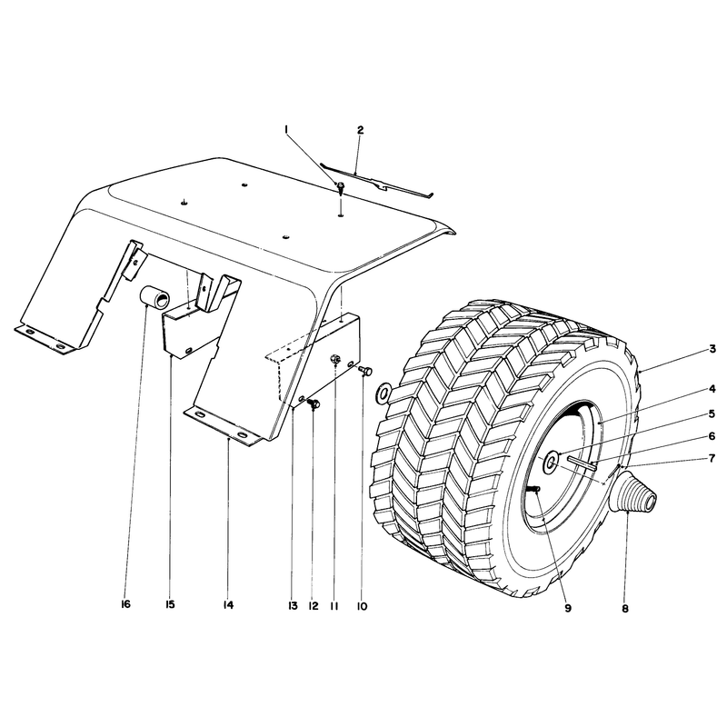 Rear Tire And Fender Assembly