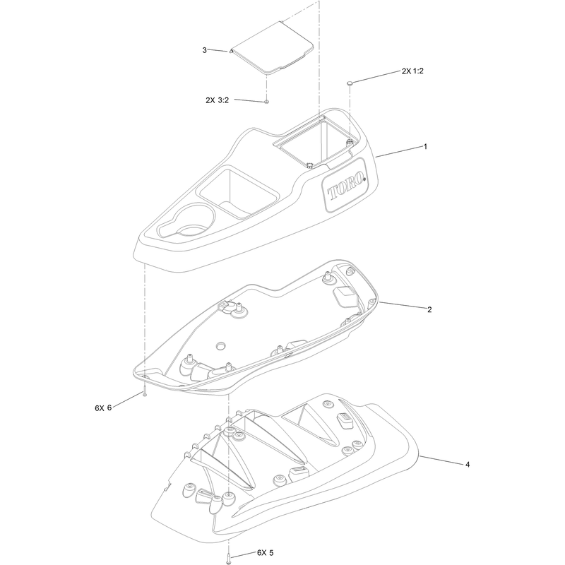 LH Console Assembly No. 115-7401