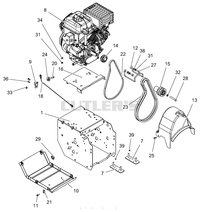 Engine, Frame And Belt Drive