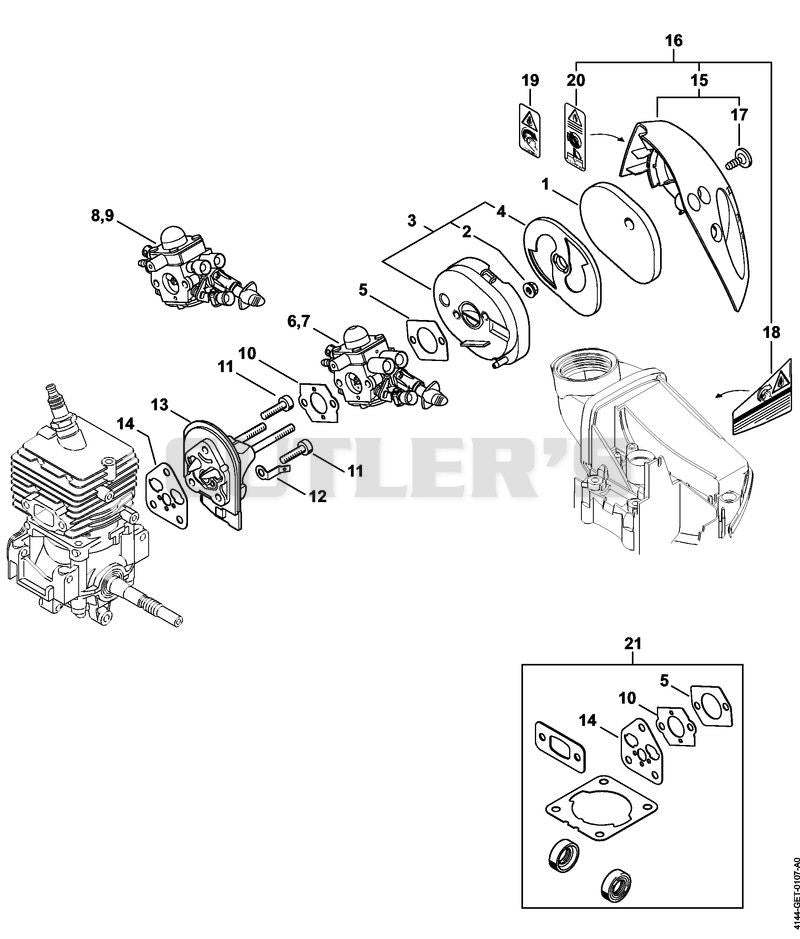 Air filter, Spacer flange