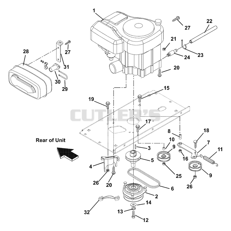 Engine, Exhaust, Belts And Idlers
