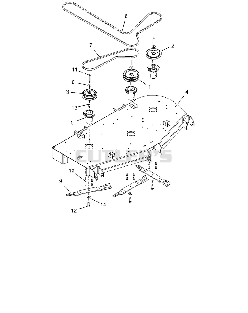Deck, Belt, Blades And Spindles - 60"
