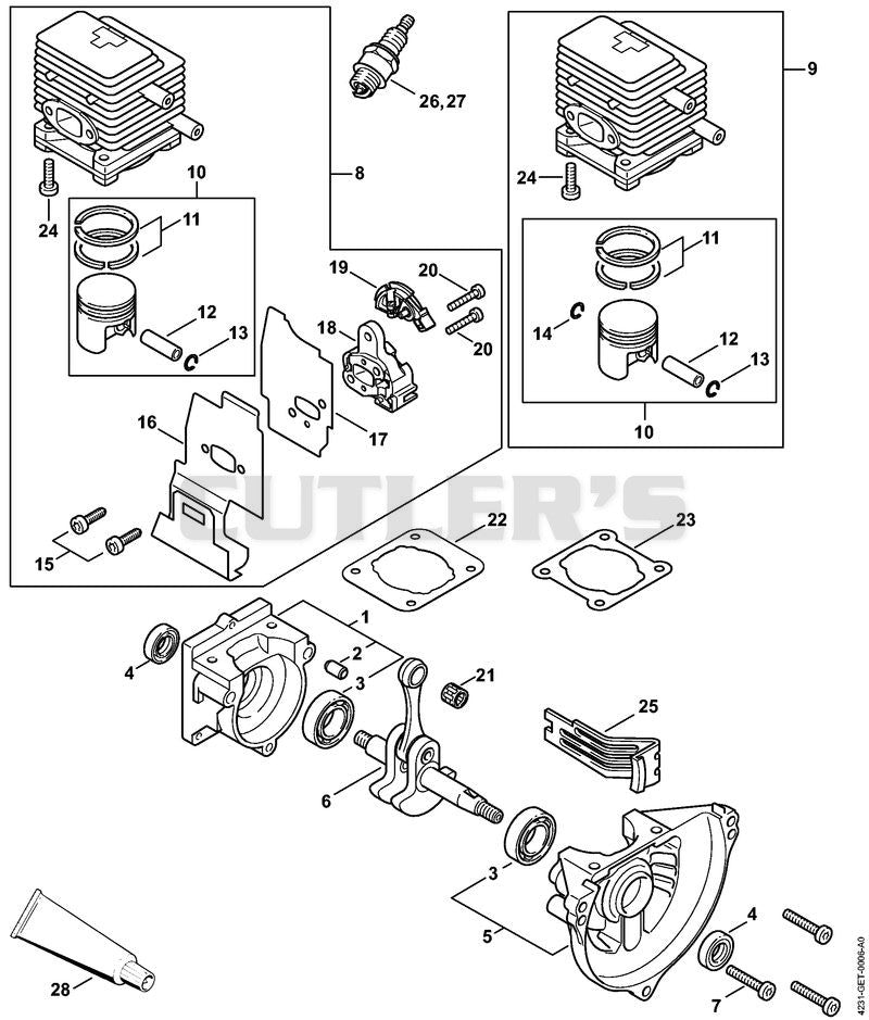 Crankcase, Cylinder