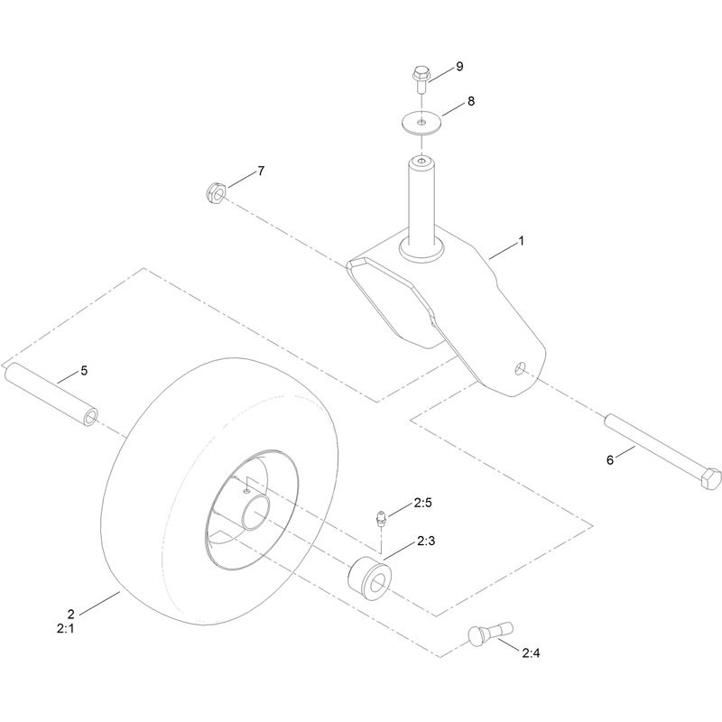 Caster, Wheel and Tire Assembly