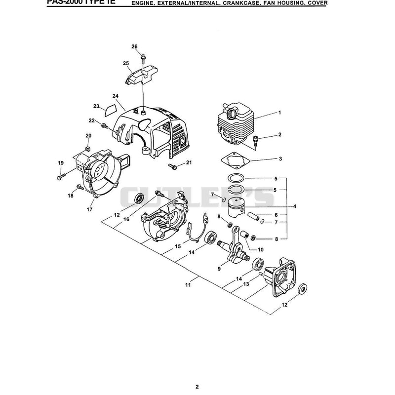 Engine, External/Internal, Crankcase, Fan Housing, Cover