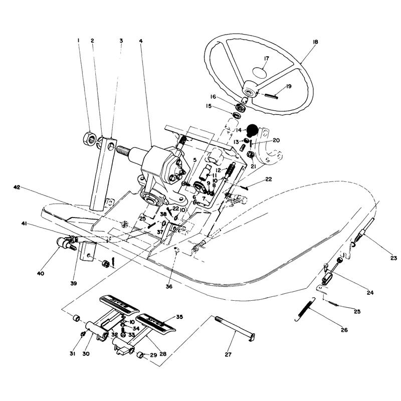Pedals And Steering Wheel Assembly