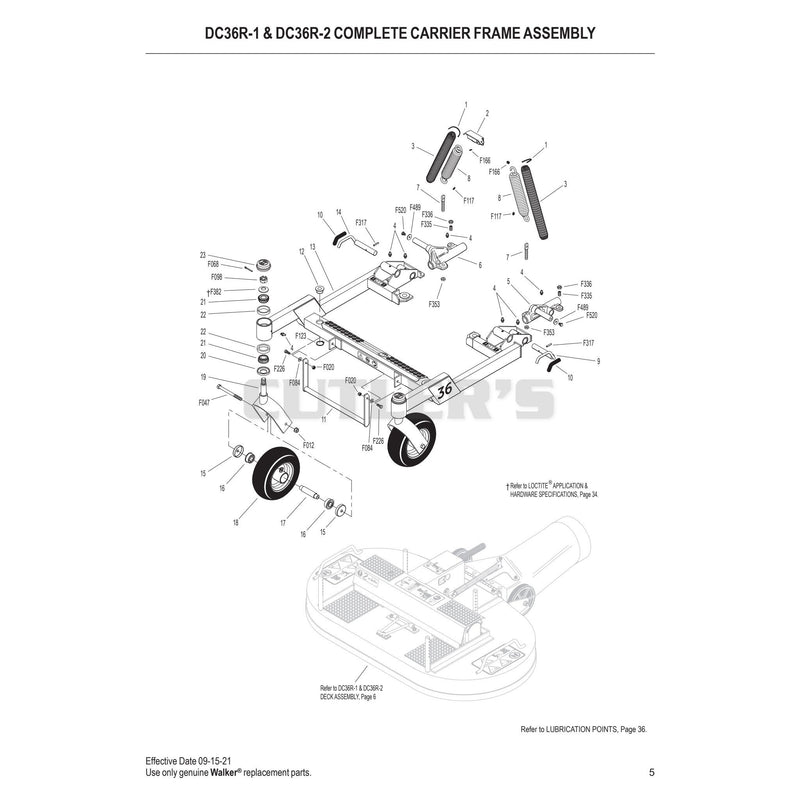 DC36R-1-DC36R-2 Complete Carrier Frame Assembly