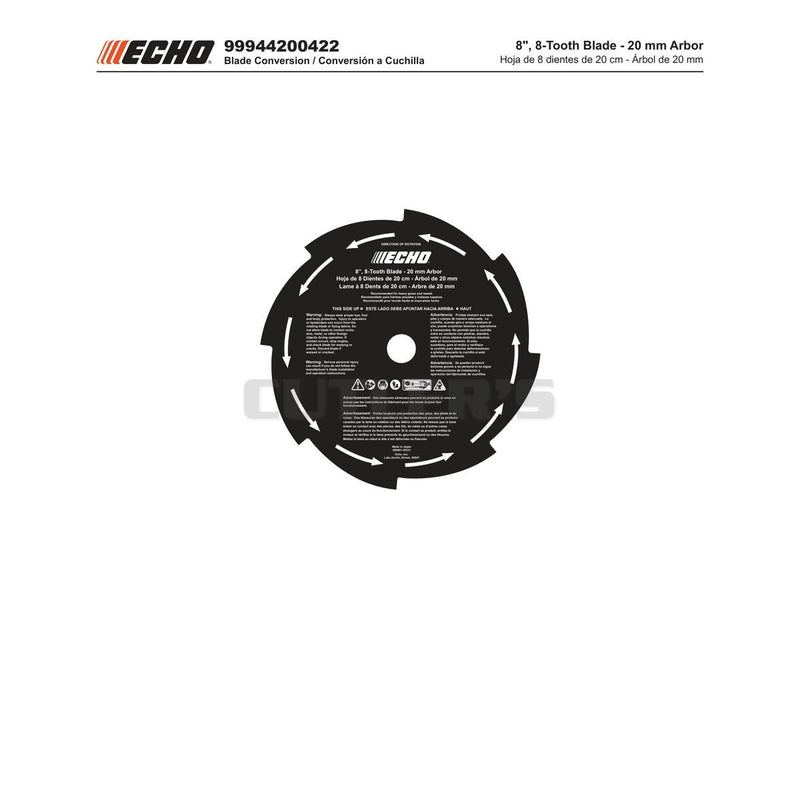 8", 8-Tooth Blade - 20 mm Arbor