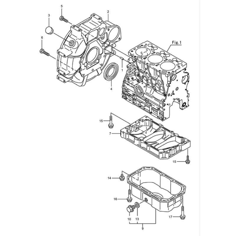 Fywheel Housing and Oil Sump Assembly