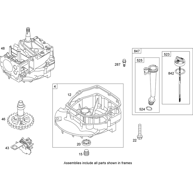 Crankcase Assembly Briggs and Stratton 12H802-2037-B1