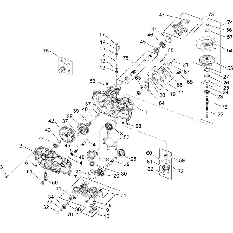 LH Hydro Transmission Assembly  No. 109-3372