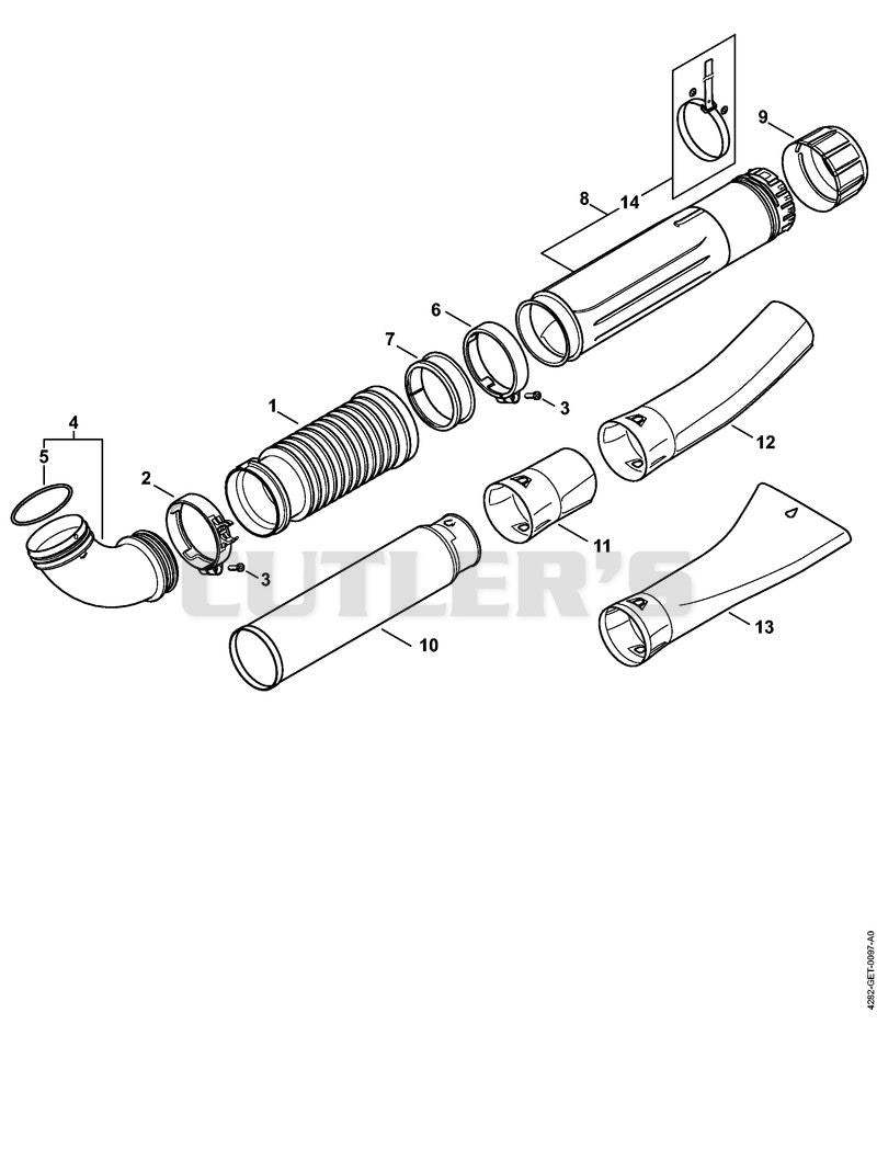 Pleated hose, Blower tube BR 700