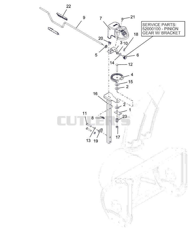 Discharge Chute Controls - Crank