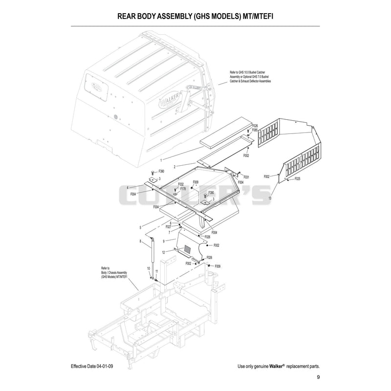 Rear Body Assembly GHS Models MT MTEFI