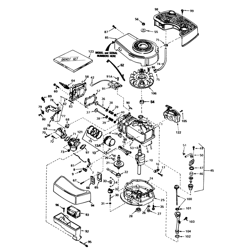 Engine Tecumseh Model No Tnt 100-10077e
