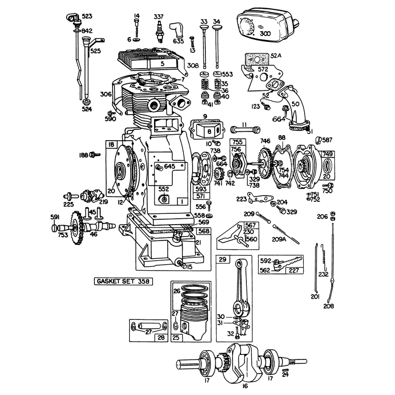 Engine Briggs and Stratton Model No 326437-0262-01