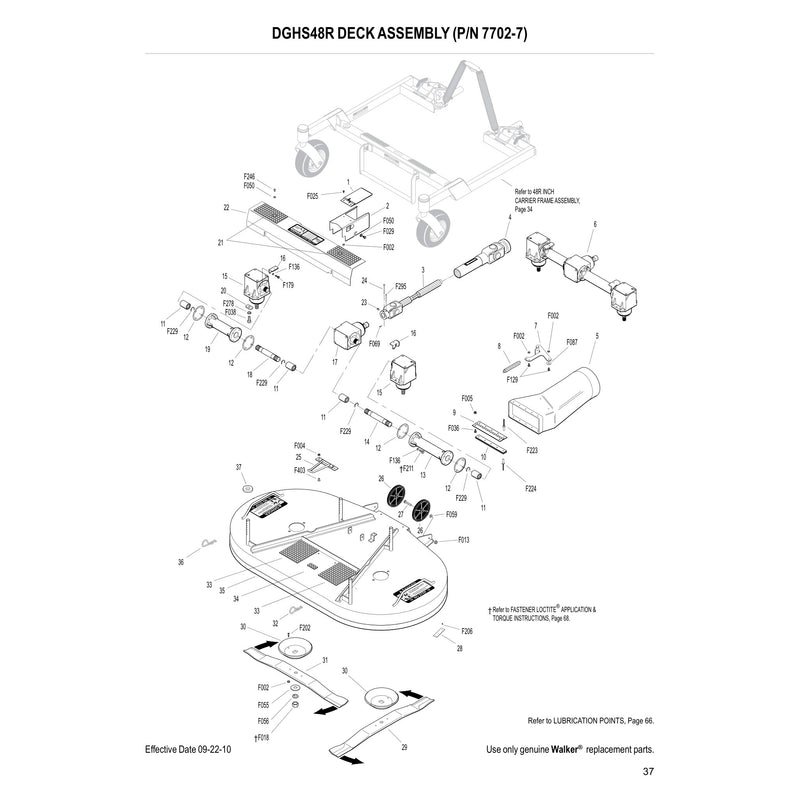 DGHS48R DECK ASSEMBLY (P/N 7702-7)