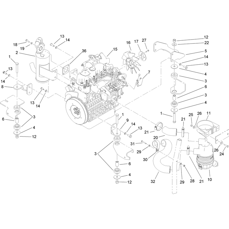 Engine Exhaust and Air Intake Assembly