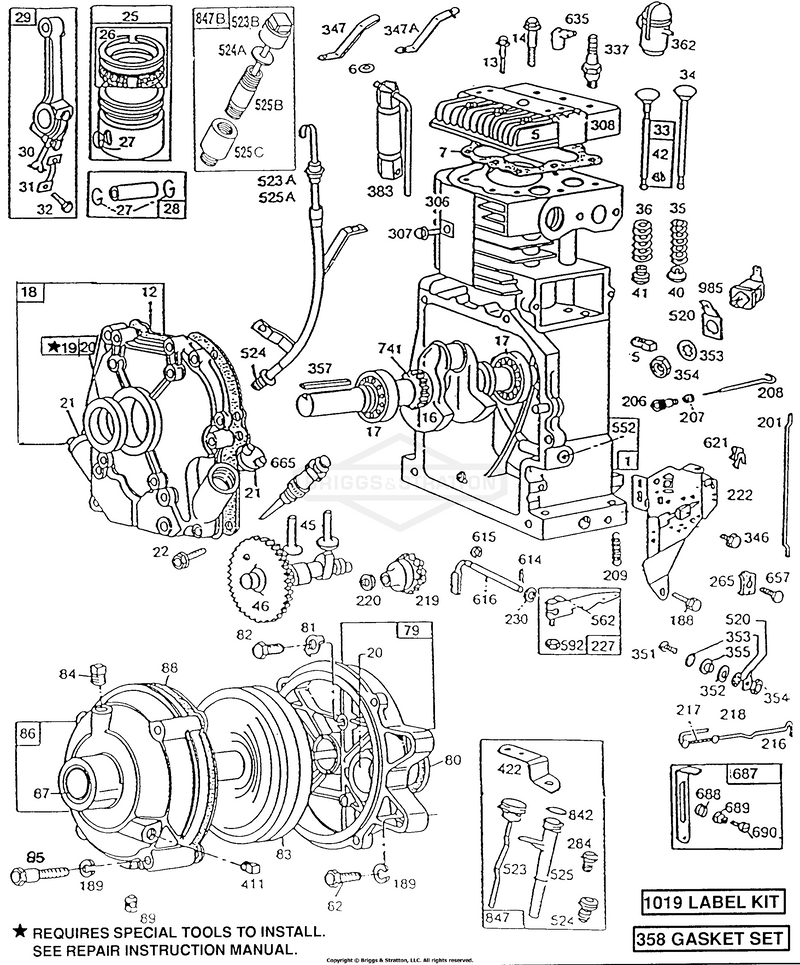 Cyl,Muffler,CrnkCse,Gear Cse