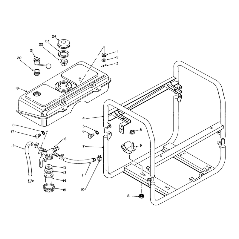 Fuel Tank and Frame Assembly