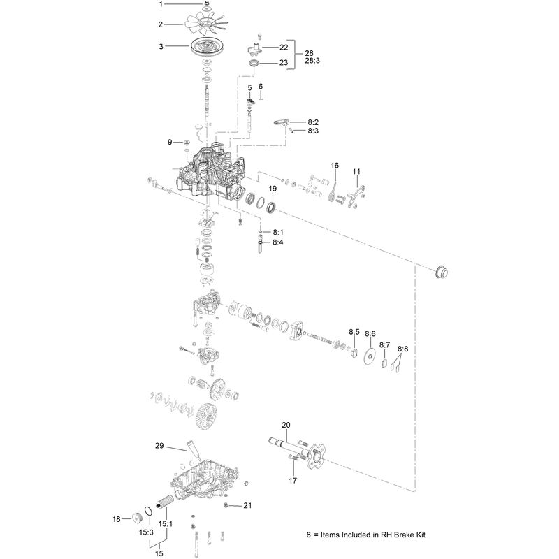 RH Transmission Assembly No. 138-5839