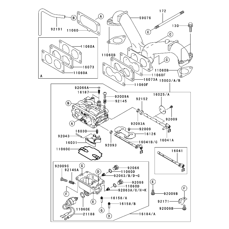 Carburetor Assembly Kawasaki FH680V-CS10