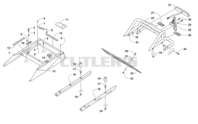 REAR BUMPER, RACK RAIL, SNOWFLAP, AND TAILLIGHT ASSEMBLY [104168]