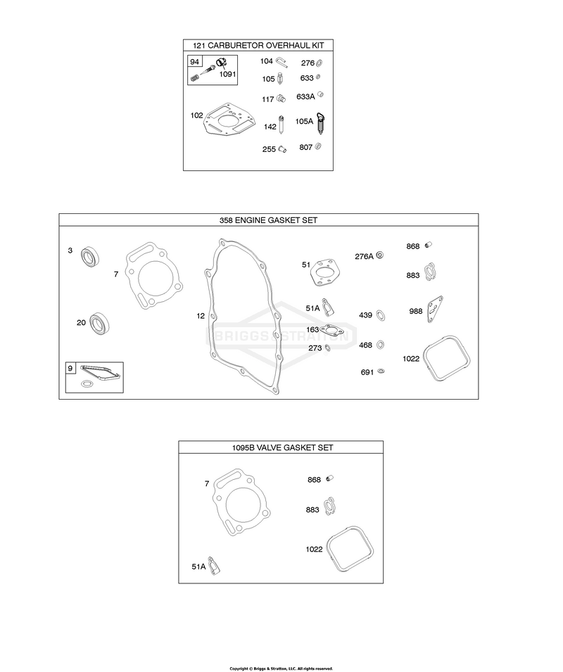 Carburetor Overhaul Kit, Engine & Valve Set