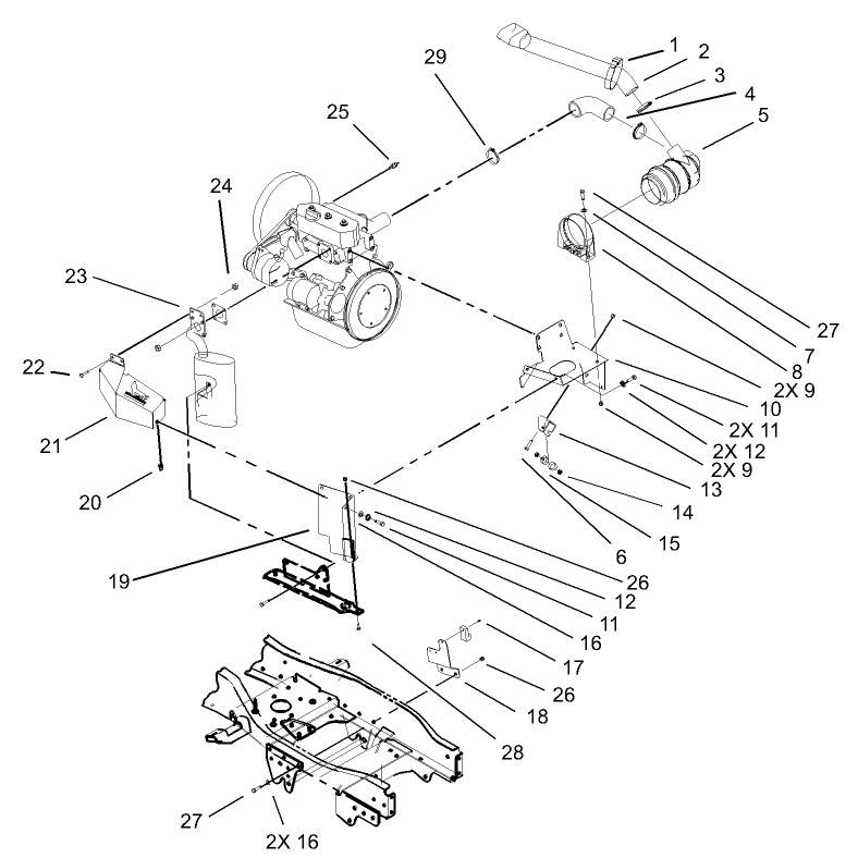 Liquid Cooled Diesel Engine Assembly Cont