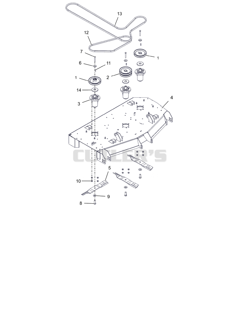 Deck, Belts, Blades and Spindles - 48"
