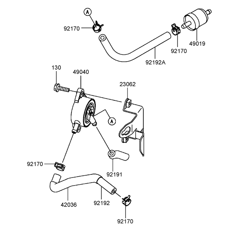 Fuel Tank and Fuel Valve Assembly  Kawasaki FH580V-CS13-R