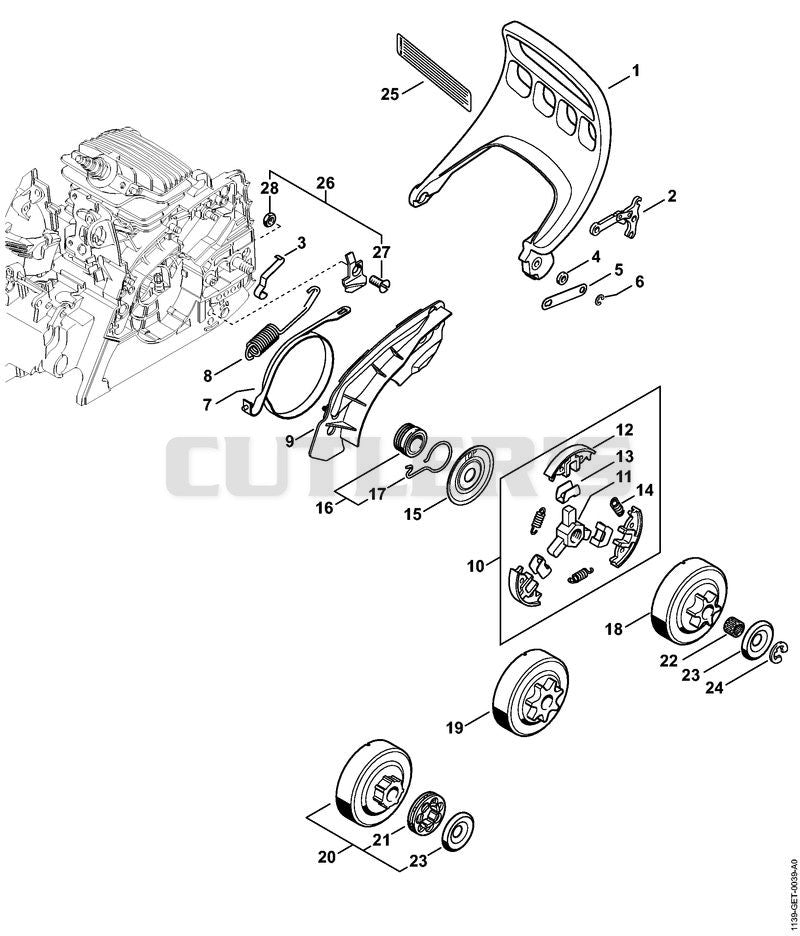 Hand guard, Chain brake MS 211 C-BE Z