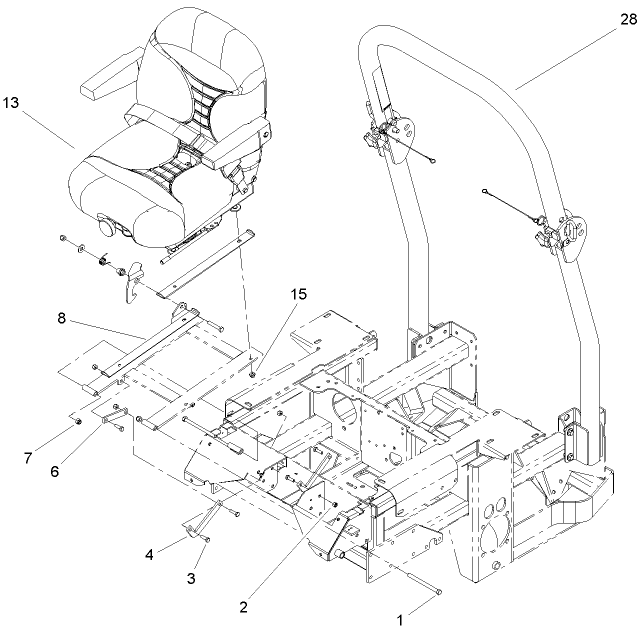 Seat and Roll Over Protection System Assembly