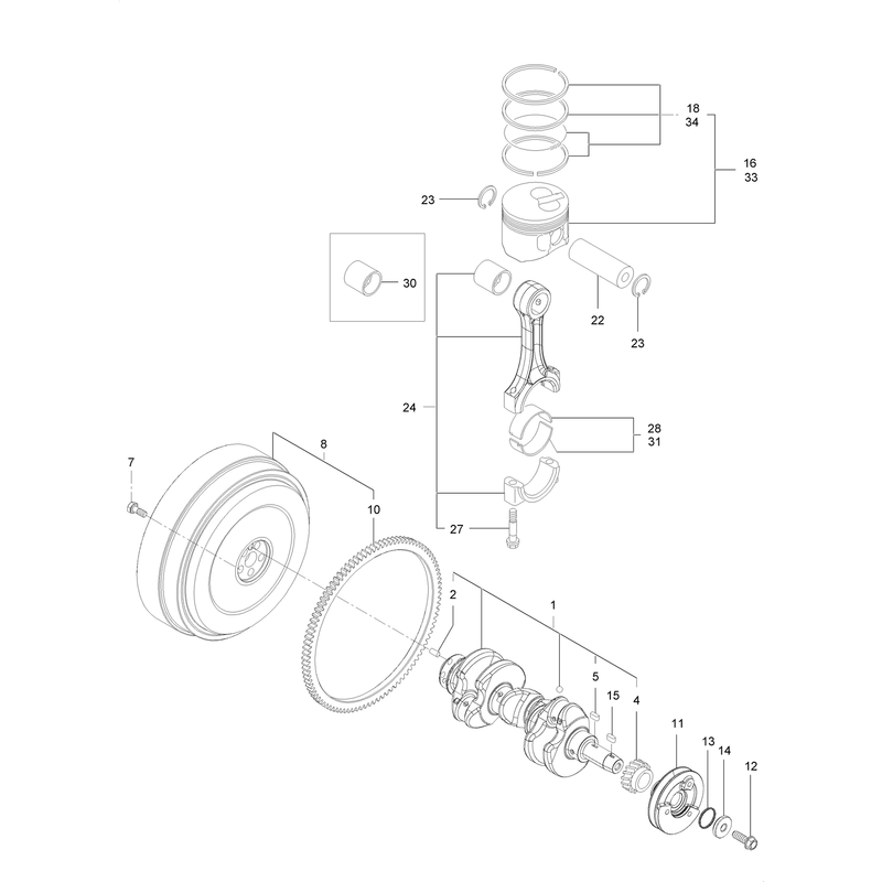 Crankshaft and Piston Assembly