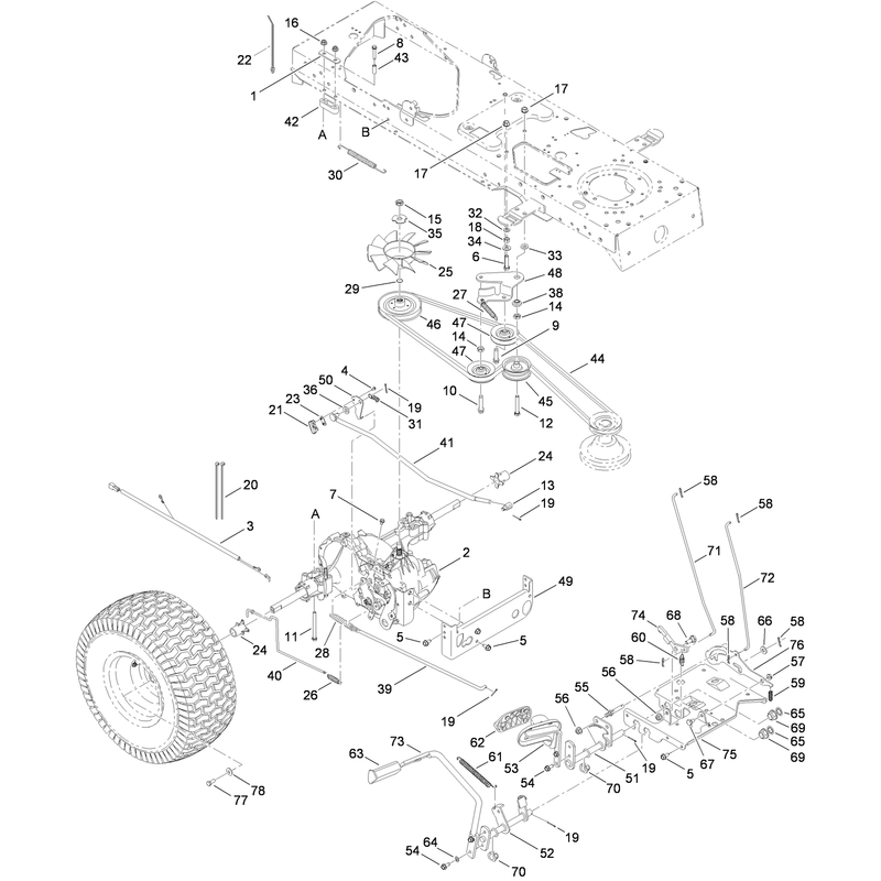 Transmission Belt and Control Pedal Assembly