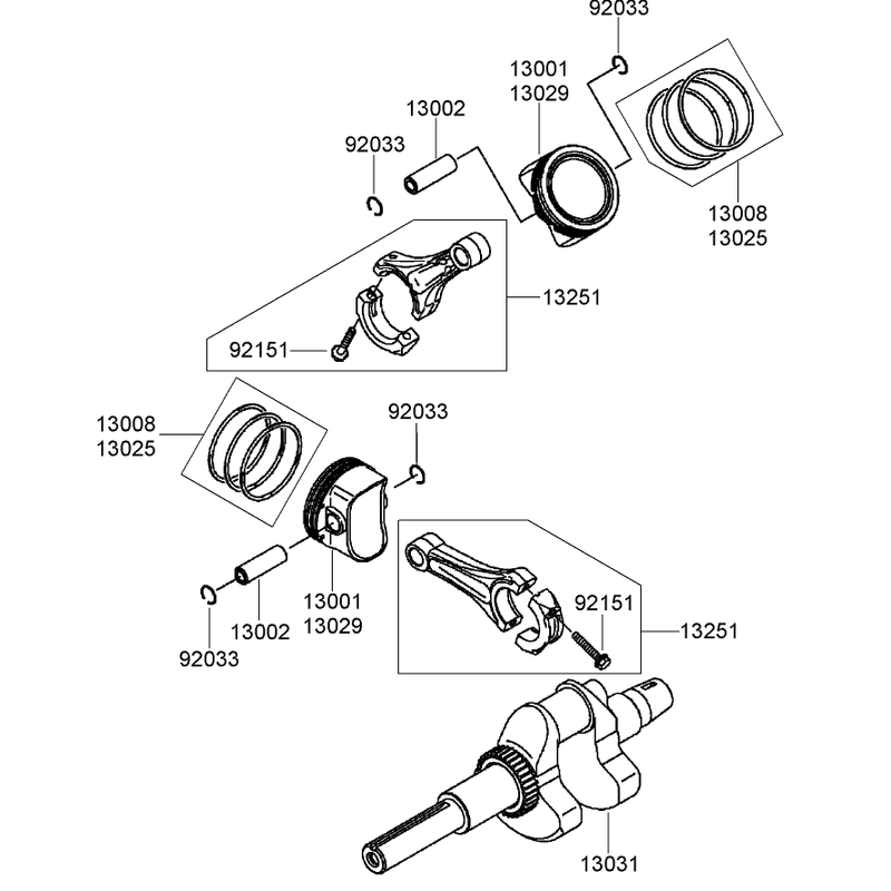 Piston and Crankshaft Assembly Kawasaki FH770D-AS05