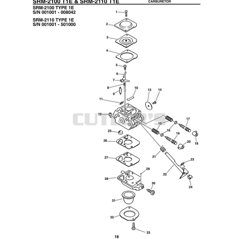 T1E & Srm-2110 T1E Carburetor