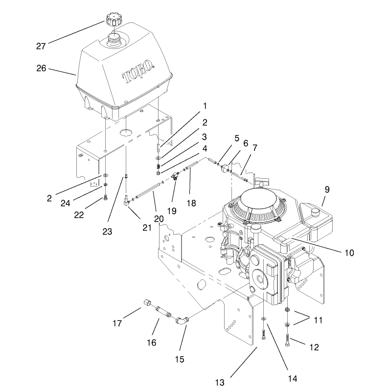Engine and Fuel System Assembly