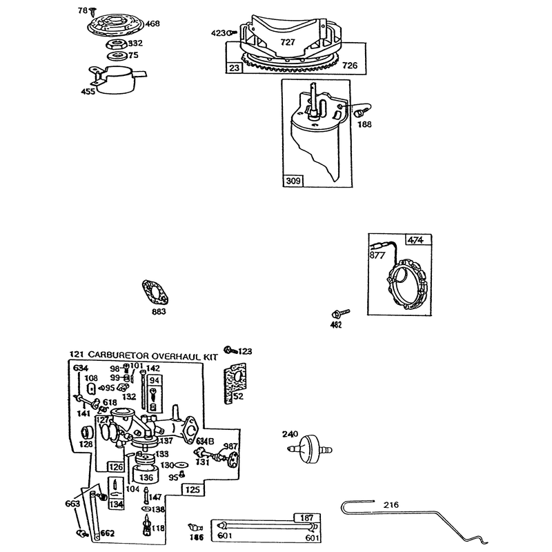 10hp Engine Briggs & Stratton Model No. 256707 Type No. 0126-01 (continued)