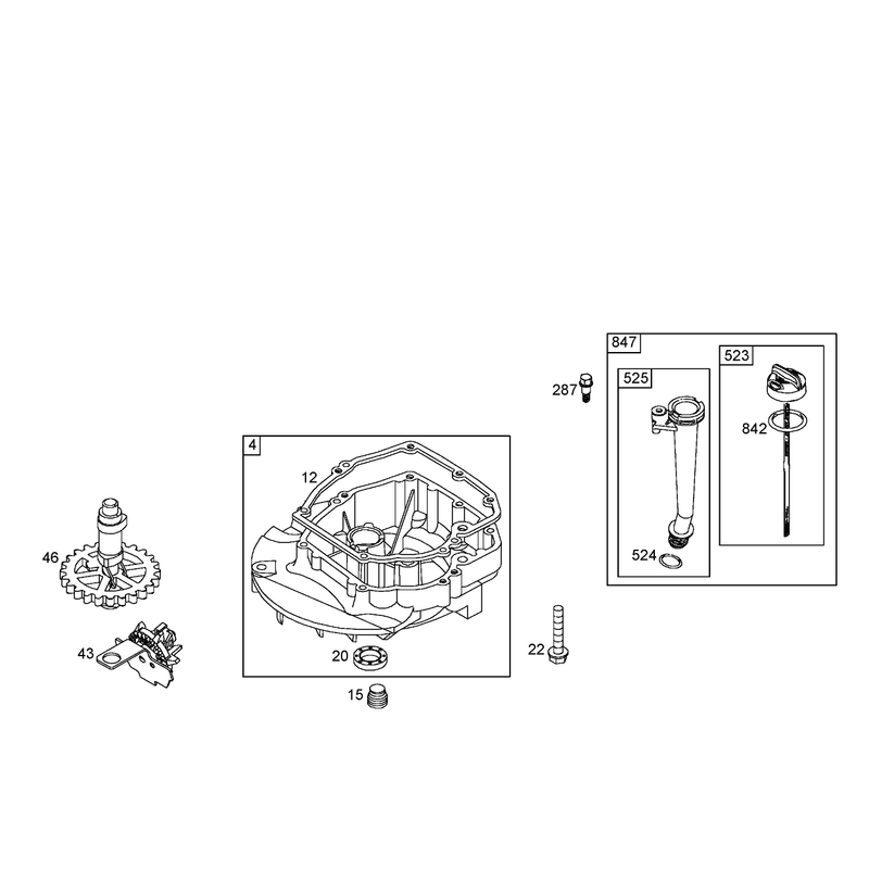 Crankcase Assembly Briggs and Stratton 125K07-0195-E1