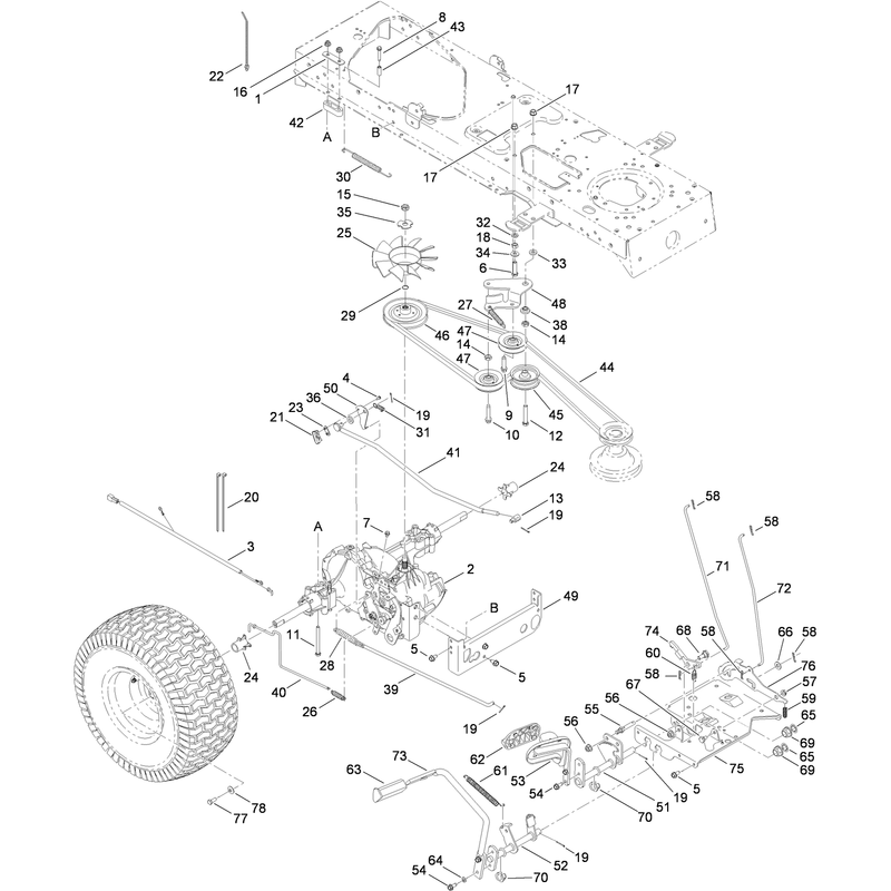 Transmission Belt and Control Pedal Assembly