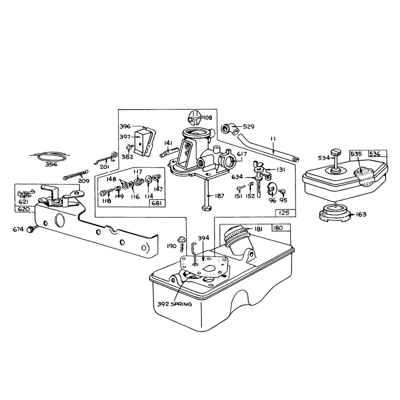Briggs and Stratton Carburetor Assembly Model 390064 for 19in Hand Propelled Model 16009