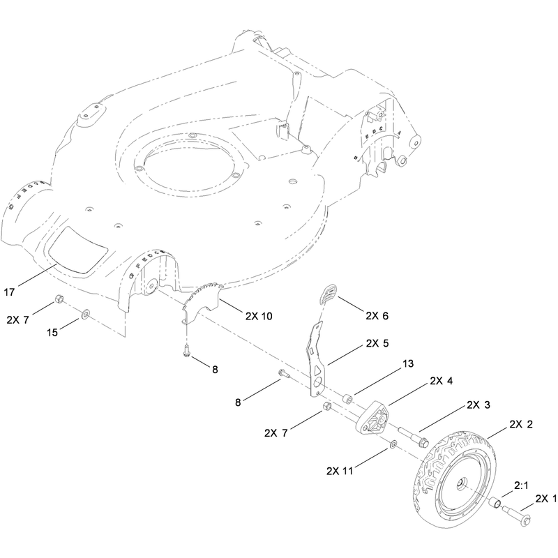 Front Wheel and Height of Cut Assembly