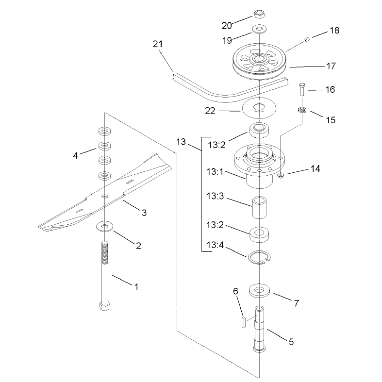 Spindle Blade and Belt Assembly